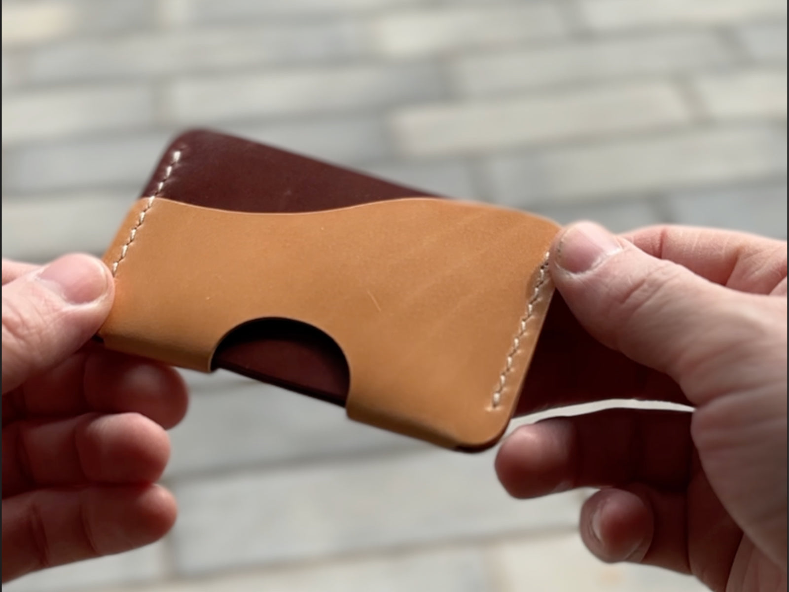 Build your own custom aberdeen card wallet in russet and brown leather