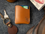 tan leather front pocket Kenloch wallet with pull tab