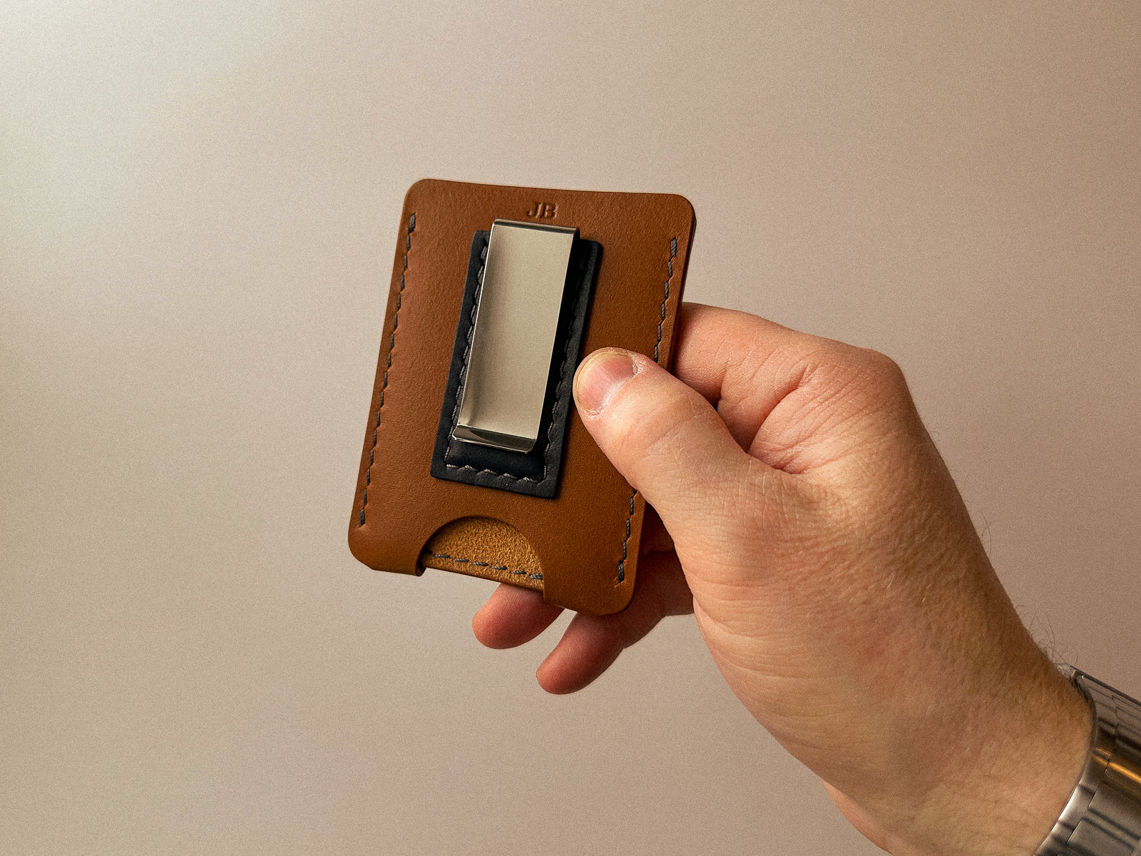 custom leather build your own lewis wallet with money clip and monogram embossing