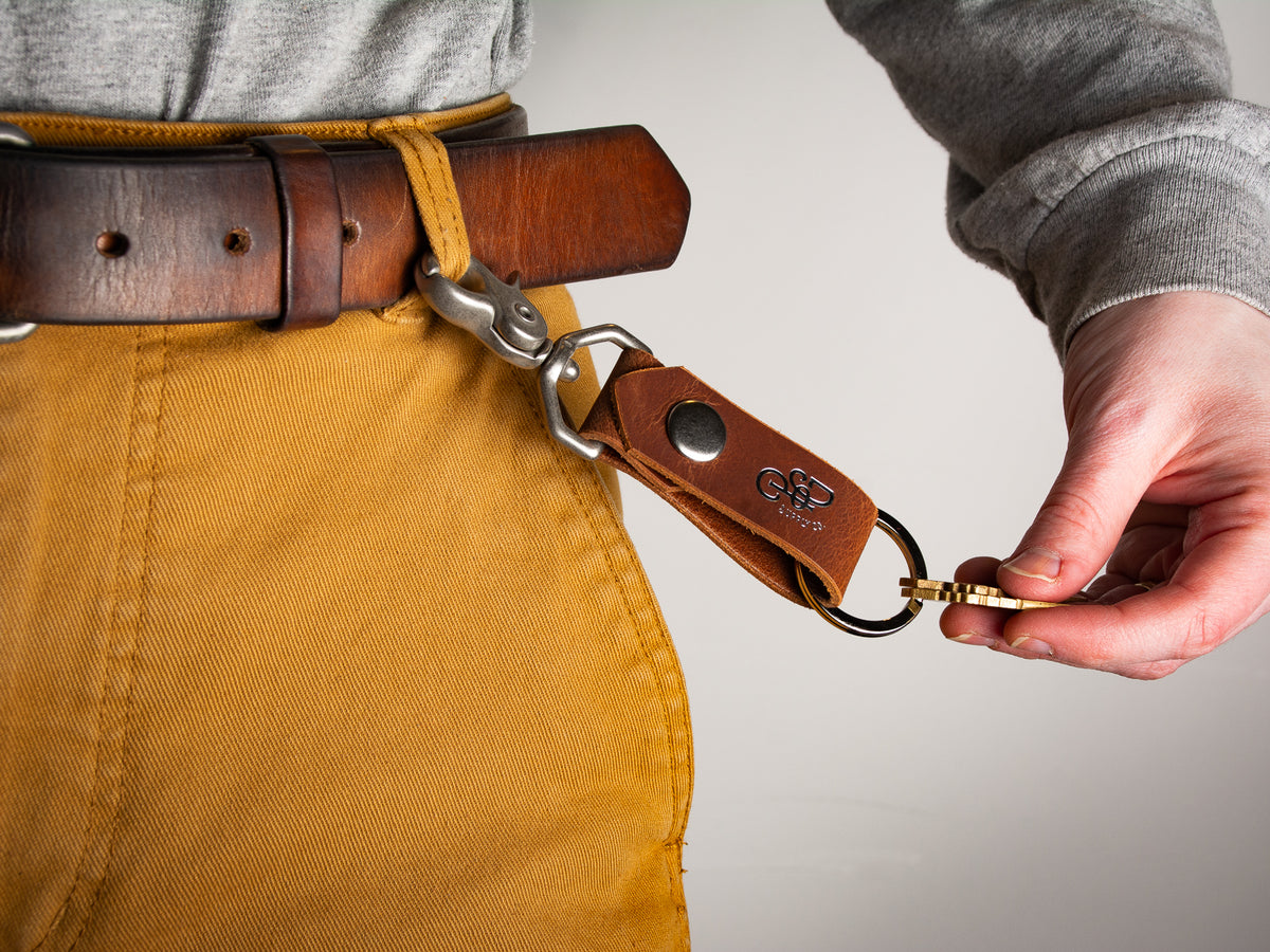 Original Keychain - Classic Leather Keyring - Handmade in Nova Scotia
