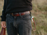 brown leather ashfield belt, showing patina