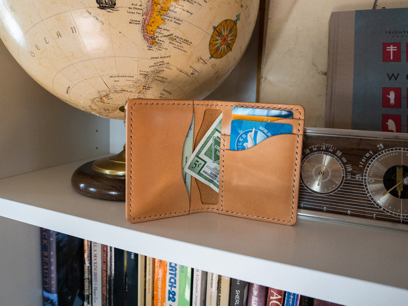 Barra bifold leather wallet in russet - inside