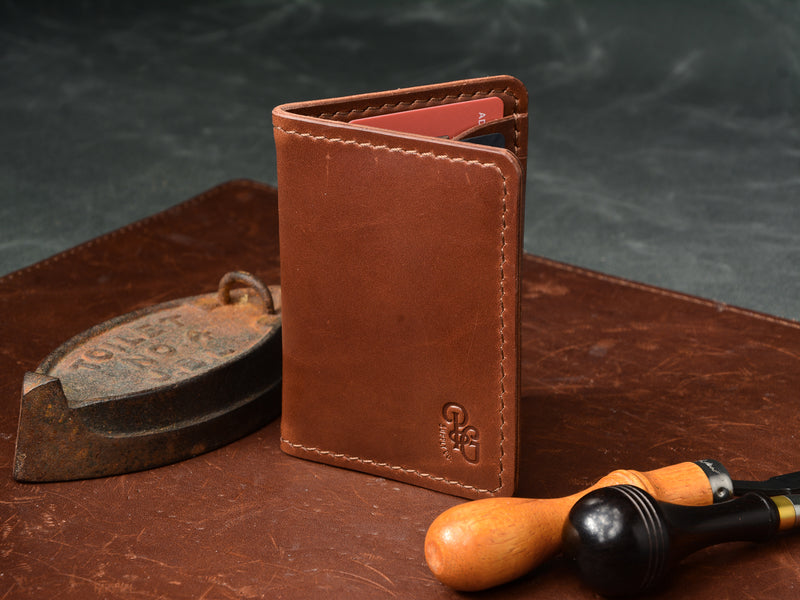 Barra bifold leather wallet in brown - front