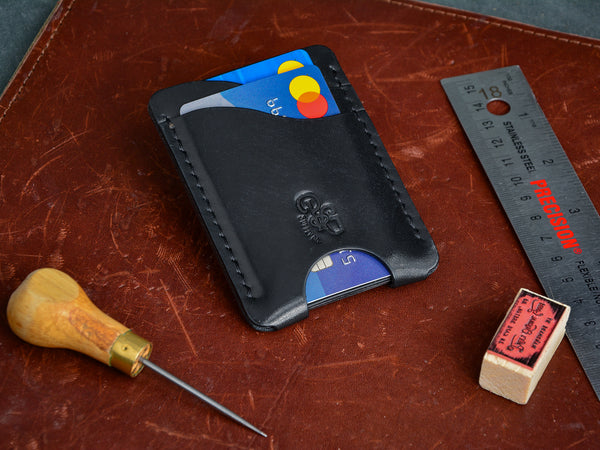 Lewis money clip wallet in black - front