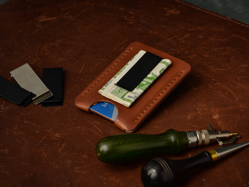 Lewis money clip wallet in brown - back